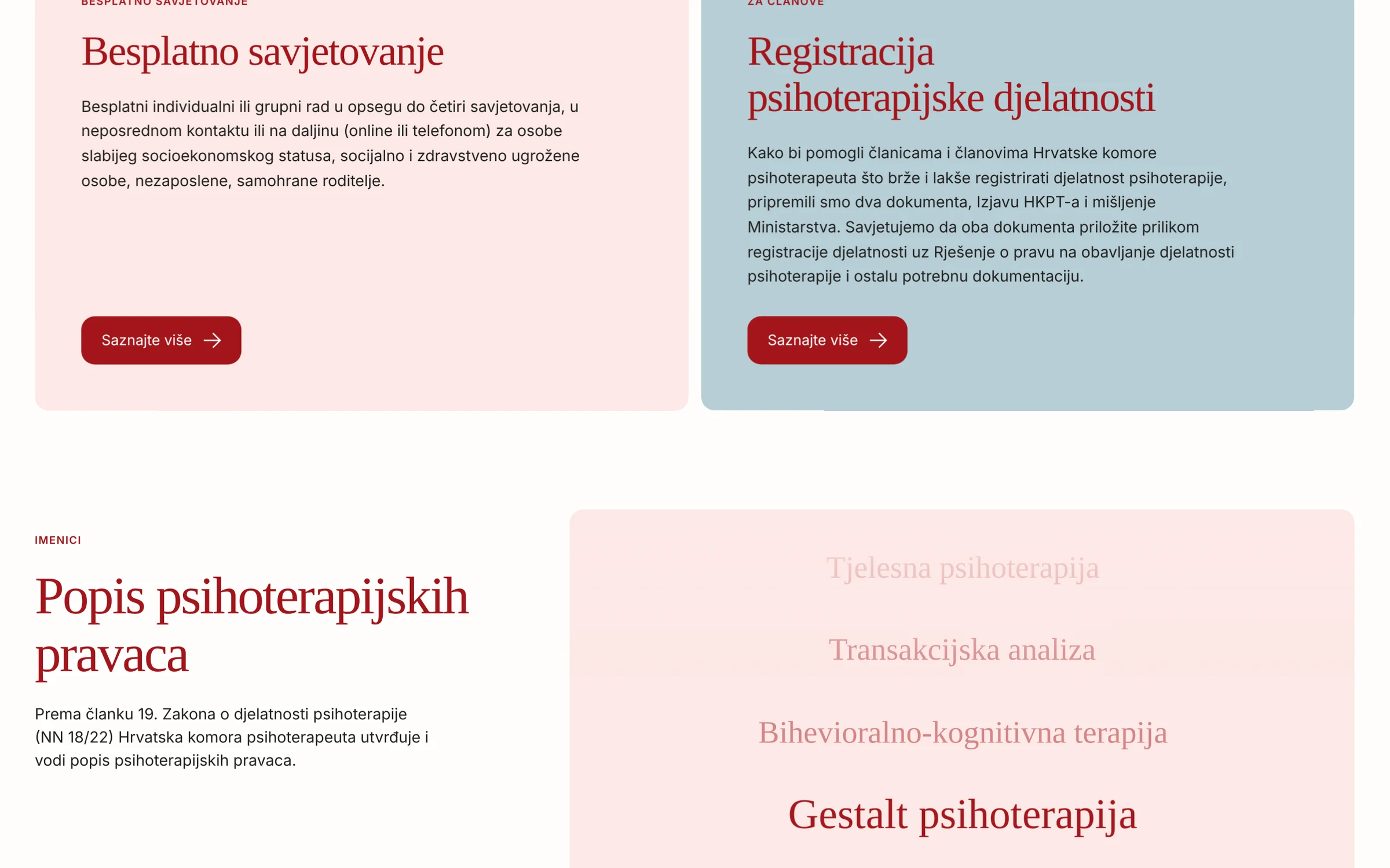 HKPT: Website redesign for the Croatian Chamber of Psychotherapists (2)
