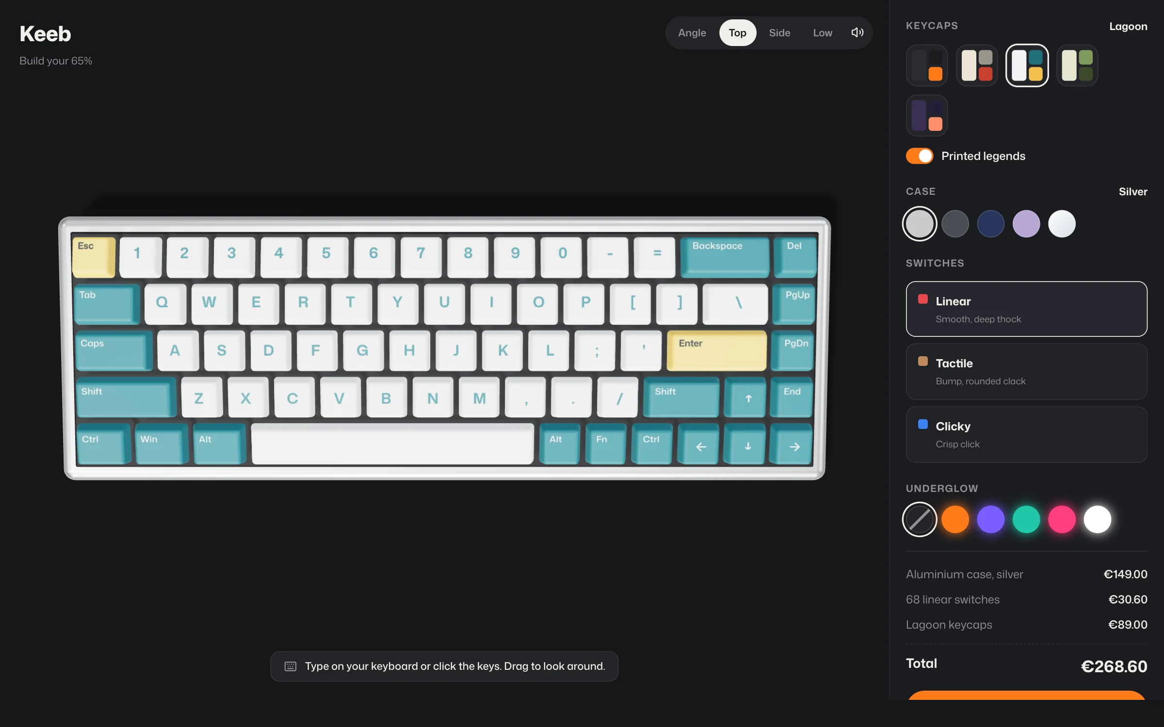 Keeb: 3D configurator for a mechanical keyboard (2)