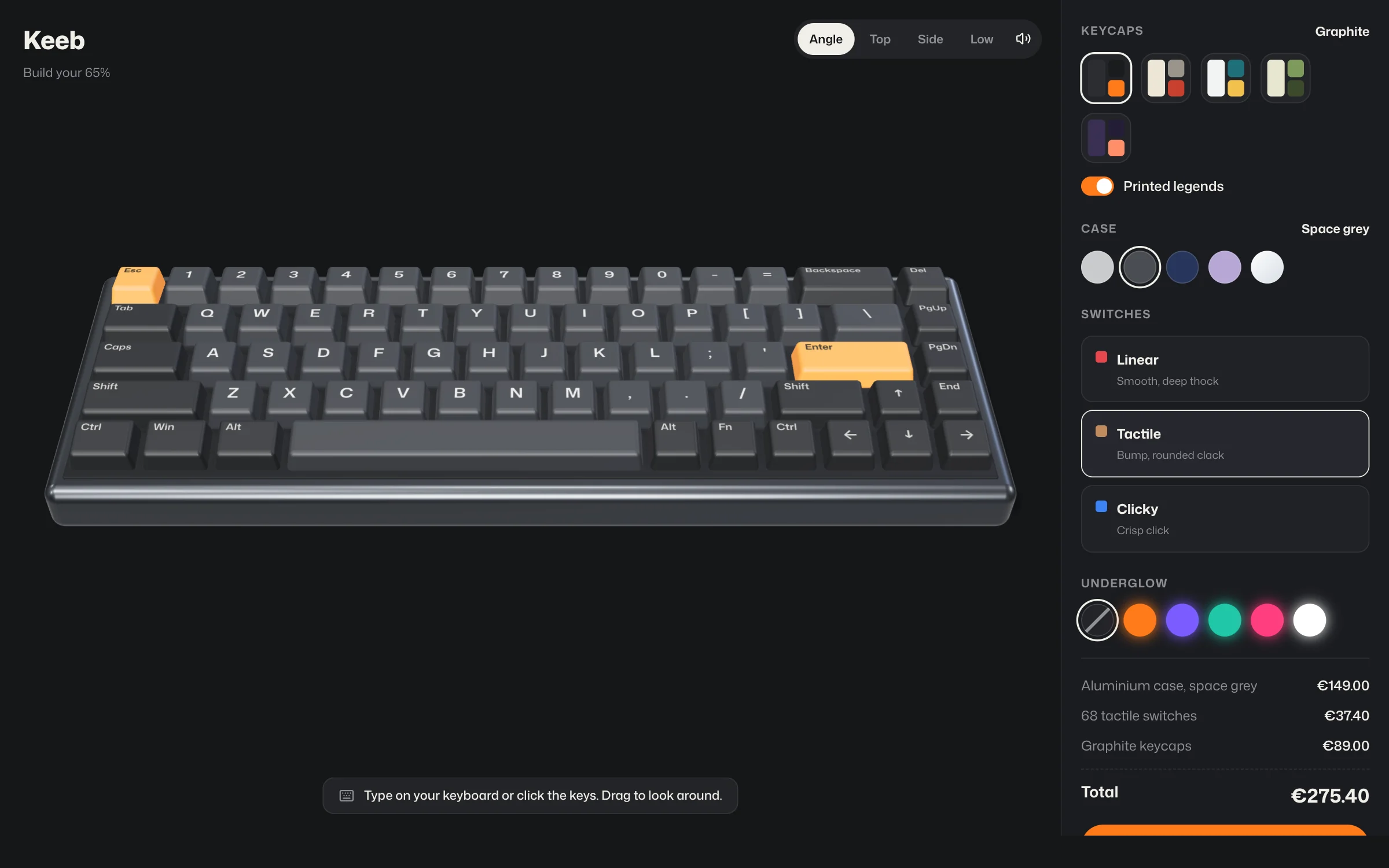 Keeb: 3D configurator for a mechanical keyboard (1)