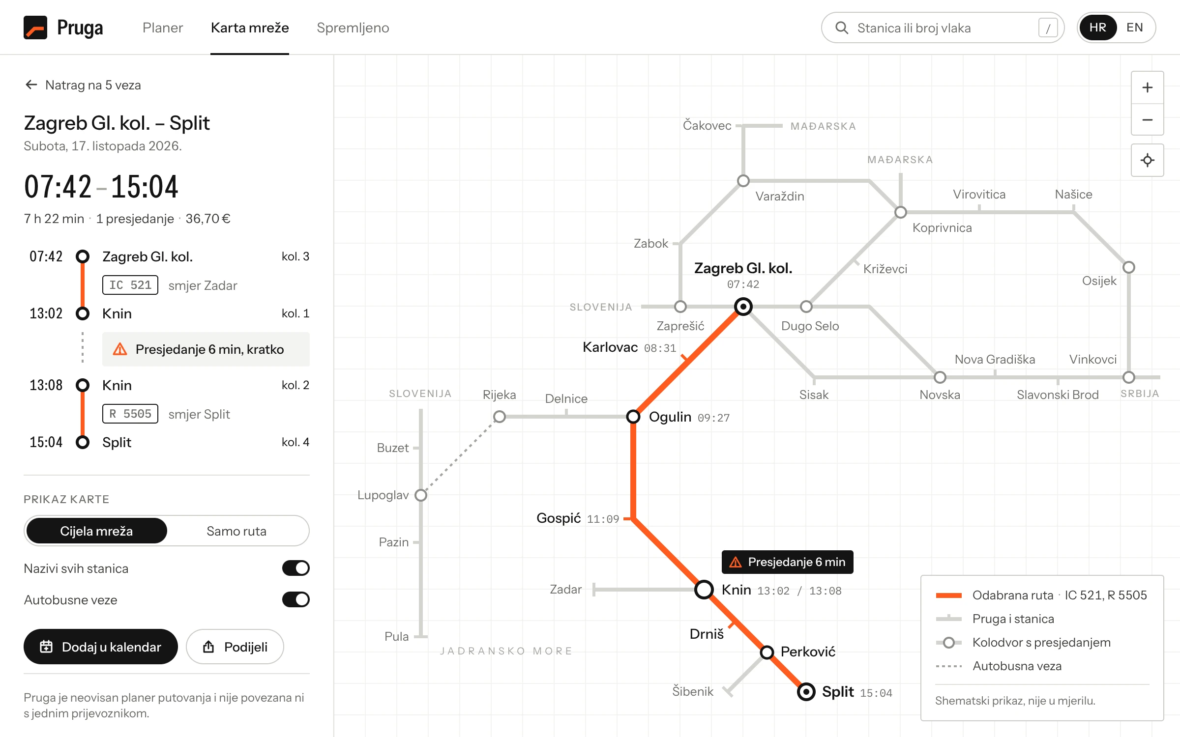 Pruga: Train journey planner for Croatia (2)