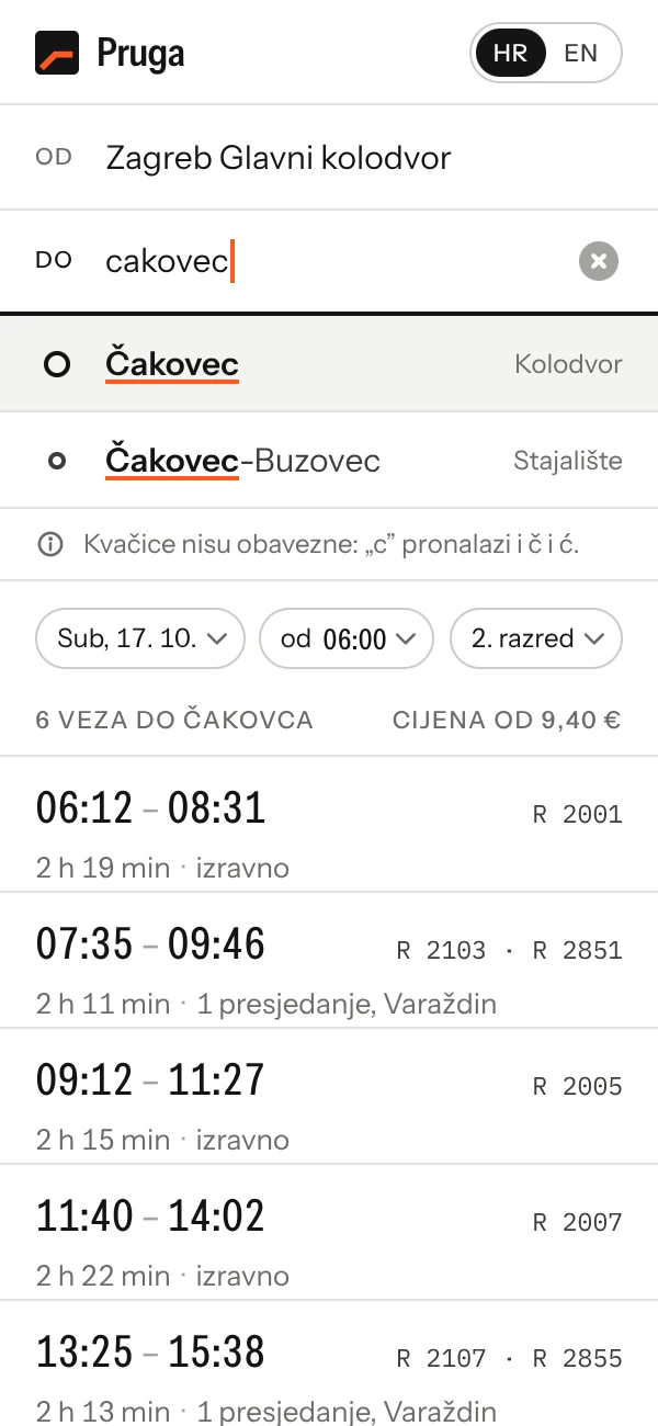 Pruga: Train journey planner for Croatia (2)
